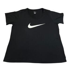 Nike Women's Round Neck Logo Dri Fit Tee Size 1X Gym Workout Exercise Athletic